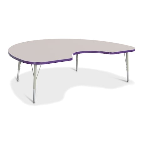 Jonti-Craft Berries Kidney Activity Table, 48 in. x 72 in., E-height, Freckled Gray/Purple/Gray 6423JCE004